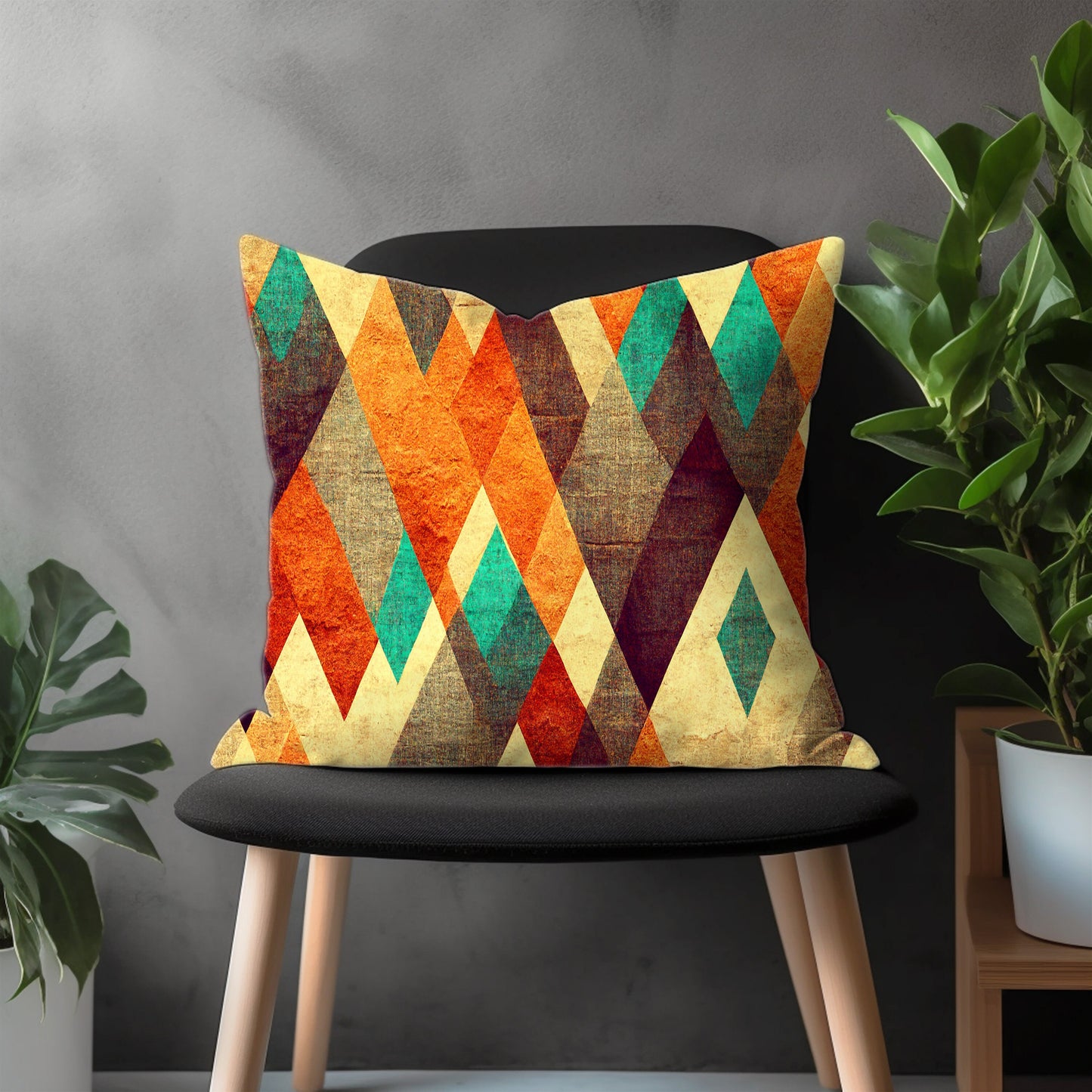 Abstract Colorful Pillow Cover, Retro Euro Shams Cover, Geometric Bedroom Throw Pillow Case, Modern Living Room Decoration