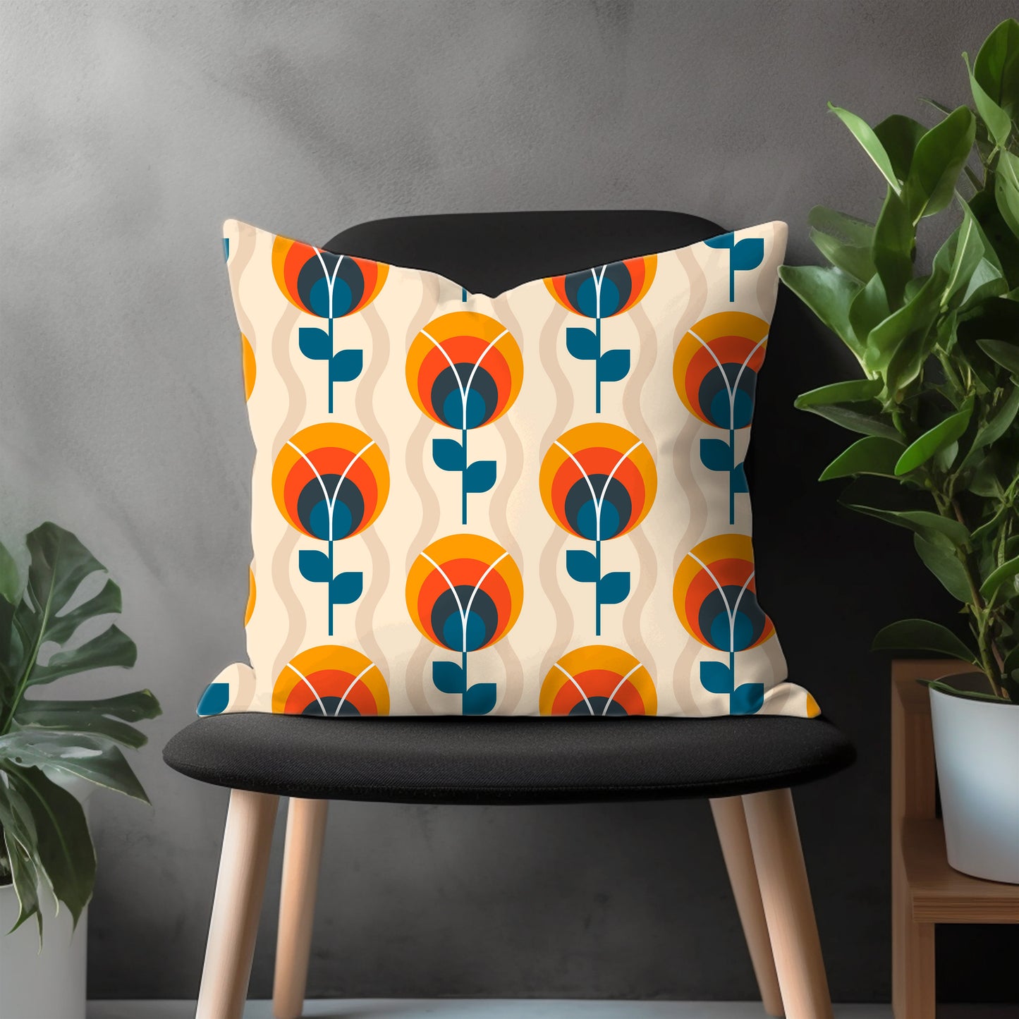 Retro Pillow Cover, Throwback Euro Sham Covers, Geometric Living Room Decoration, Bedroom Throw Pillow Case, Any Size Pillow Case