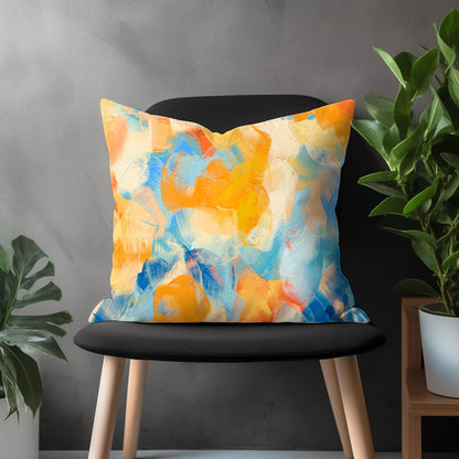 Abstract Brushed Pattern Pillow Cover, Colorful Modern Euro Sham Pillow Case, Boho Living Room Throw Pillow Case, Any Size Pillow Case