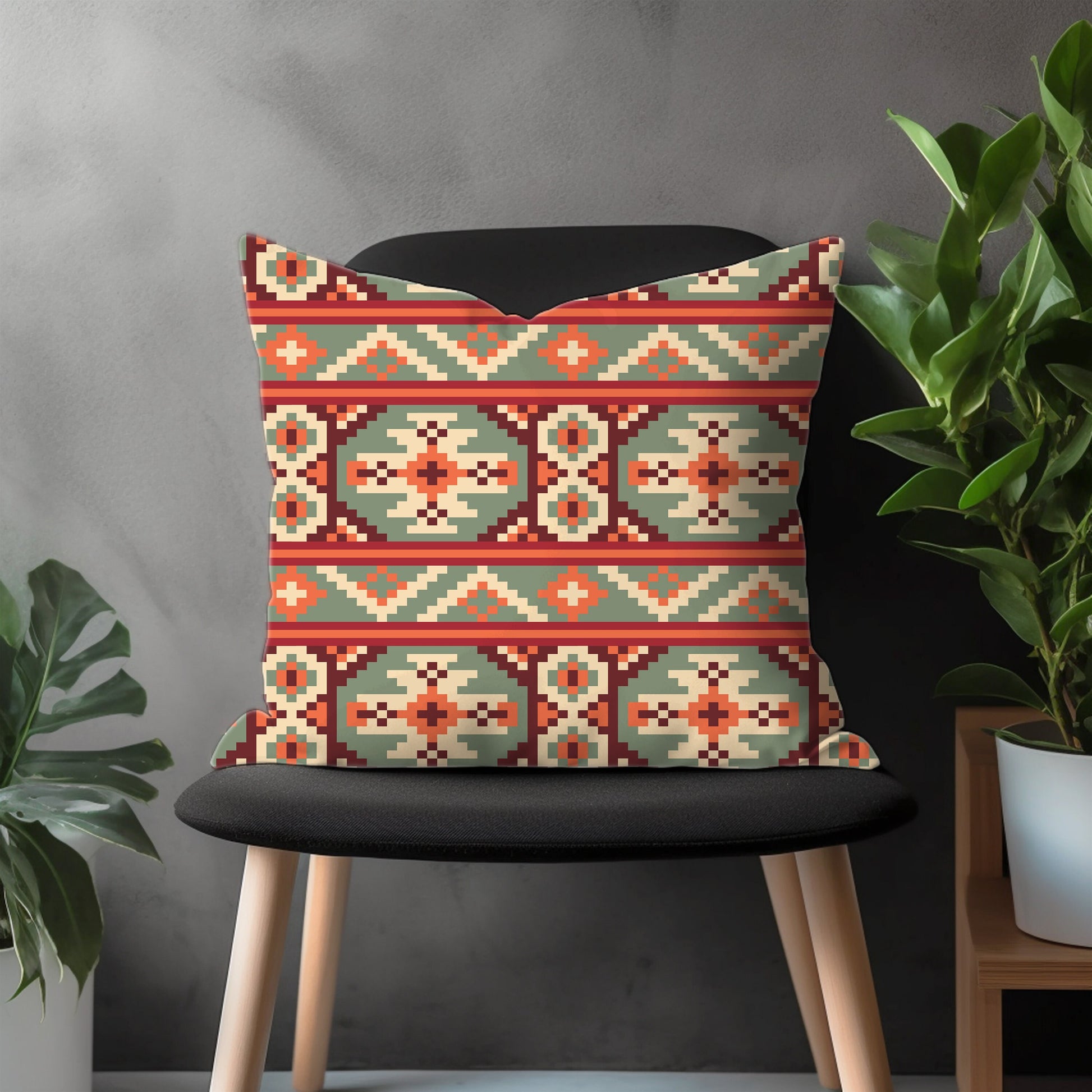 Ethnic Turkish Kilim Pillow Cover, Traditional Southwestern Farmhouse Decor, Aztec Bedroom Throw Pillow Case, Tribal Pattern Living Room