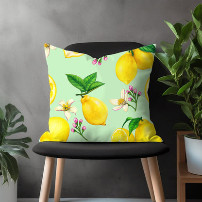 Citrus Pillow Cover, Lemon Euro Pillow Sham Case, Spring Living Room Decoration, Kitchen Throw Pillow Case, Any Size Pillow Cover