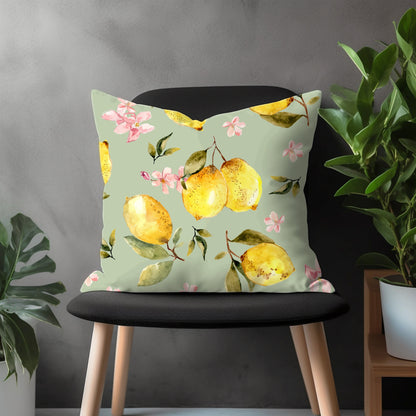 Citrus Pillow Cover, Lemon Euro Pillow Sham Case, Spring Living Room Decoration, Kitchen Throw Pillow Case, Any Size Pillow Cover