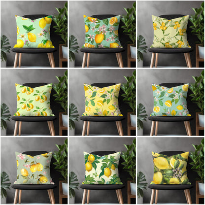 Citrus Pillow Cover, Lemon Euro Pillow Sham Case, Spring Living Room Decoration, Kitchen Throw Pillow Case, Any Size Pillow Cover