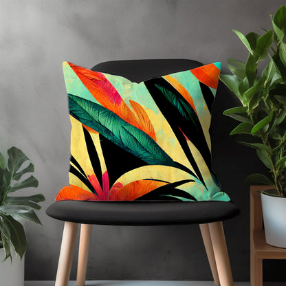 Floral Pillow Cover, Colorful Leaves Euro Sham Pillow Case, Modern Flower Bedroom Throw Pillow Cover, Botanical Couch Pillow Case