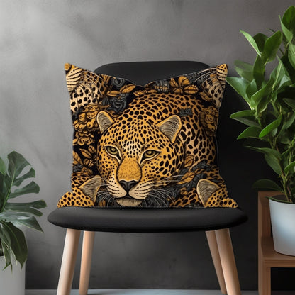 Tiger Pillow Cover, Safari Animal Euro Pillow Sham, Lion Couch Pillow Case, Jungle Bedroom Throw Pillow Cover, Wild Animal Living Room Decor