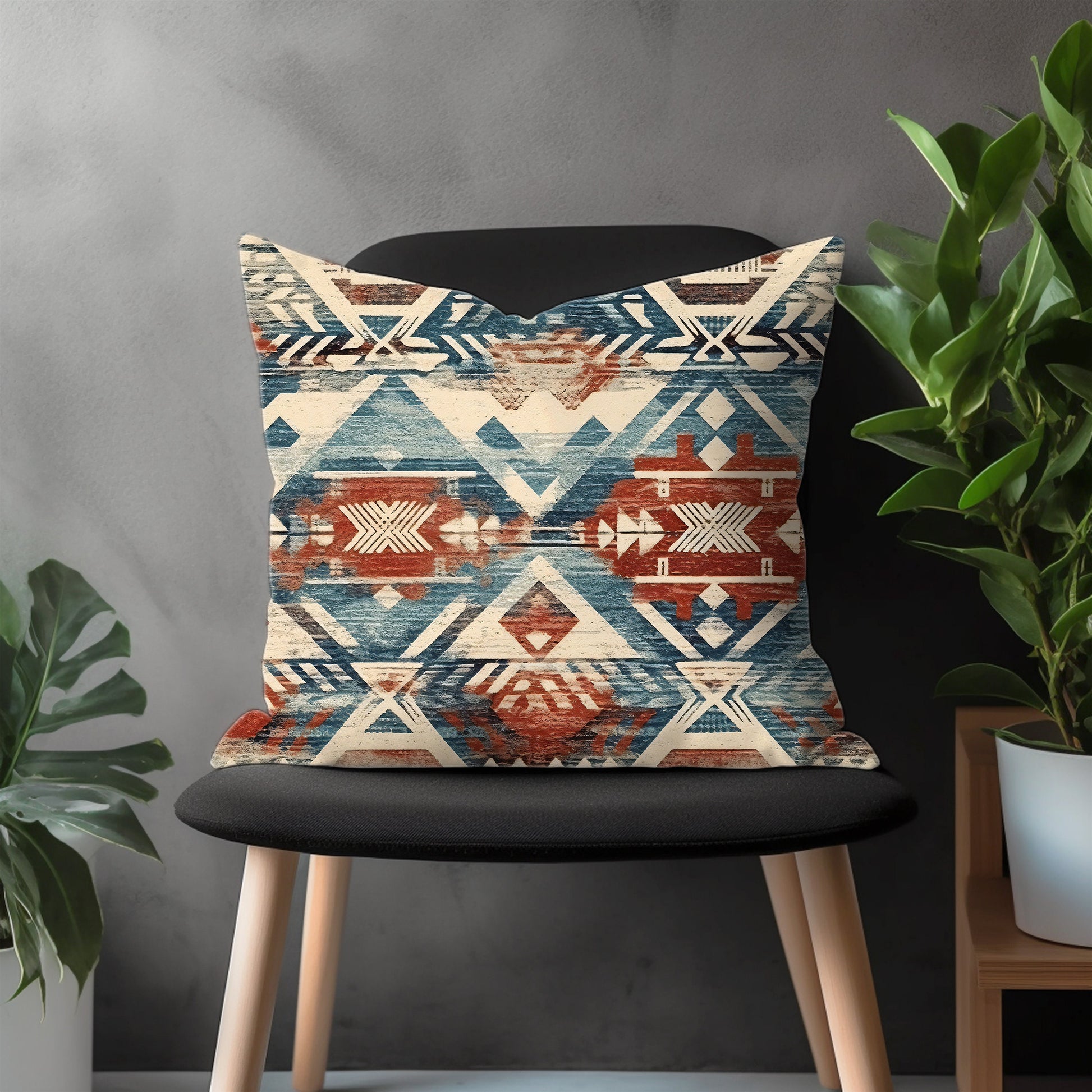 Aztec Southwestern Pillow Cover, Turkish Kilim Euro Pillow Shams Cover, Ethnic Farmhouse Decoration, Traditional Bedroom Decor