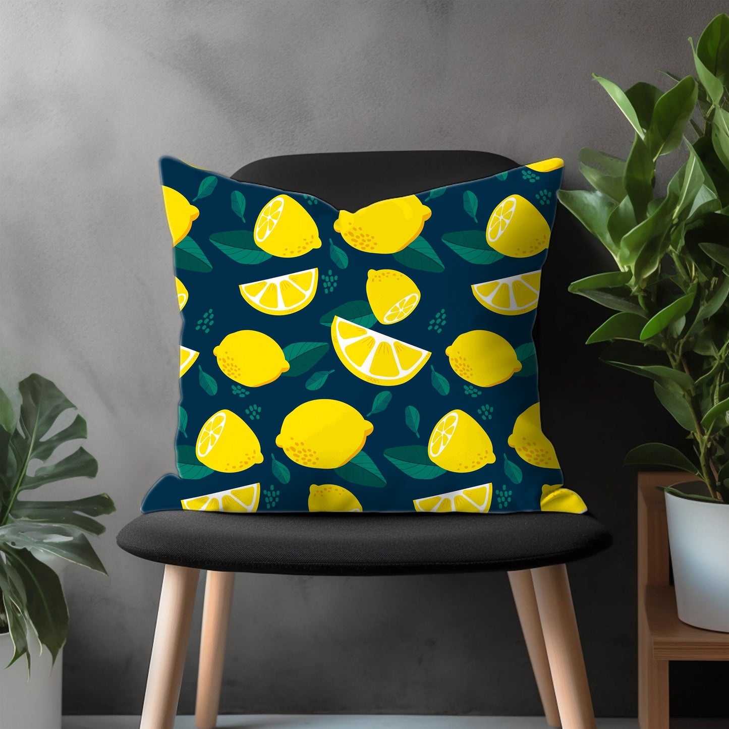 Lemon Pillow Cover, Summer Citrus Euro Pillow Sham Case, Fruit Kitchen Home Decoration, Spring Garden Pillow Cases