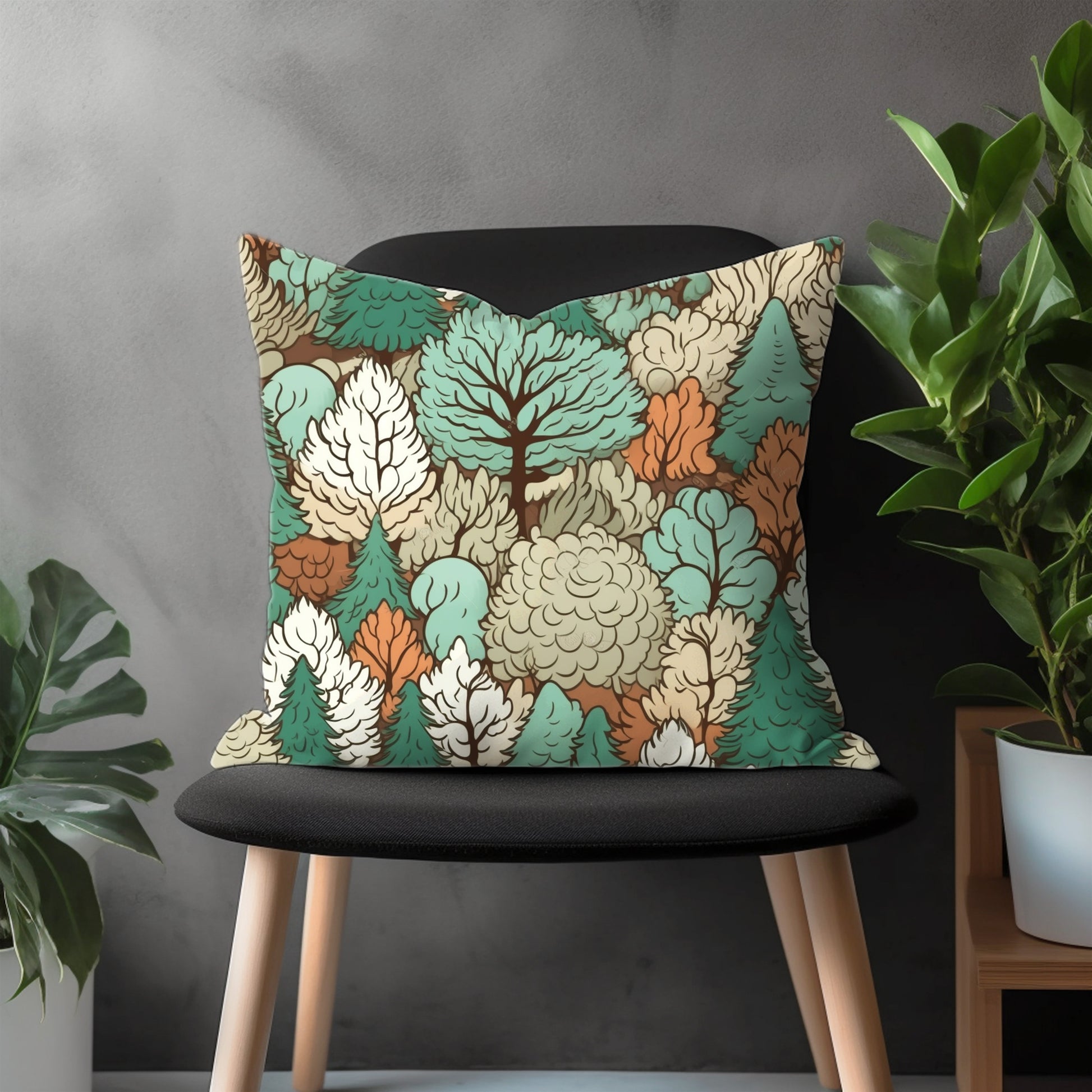 Green Floral Pillow Cover, Tropical Garden Euro Pillow Shams, Leaves Theme Bedroom Throw Pillow Case, Flower Couch Pillow Cover