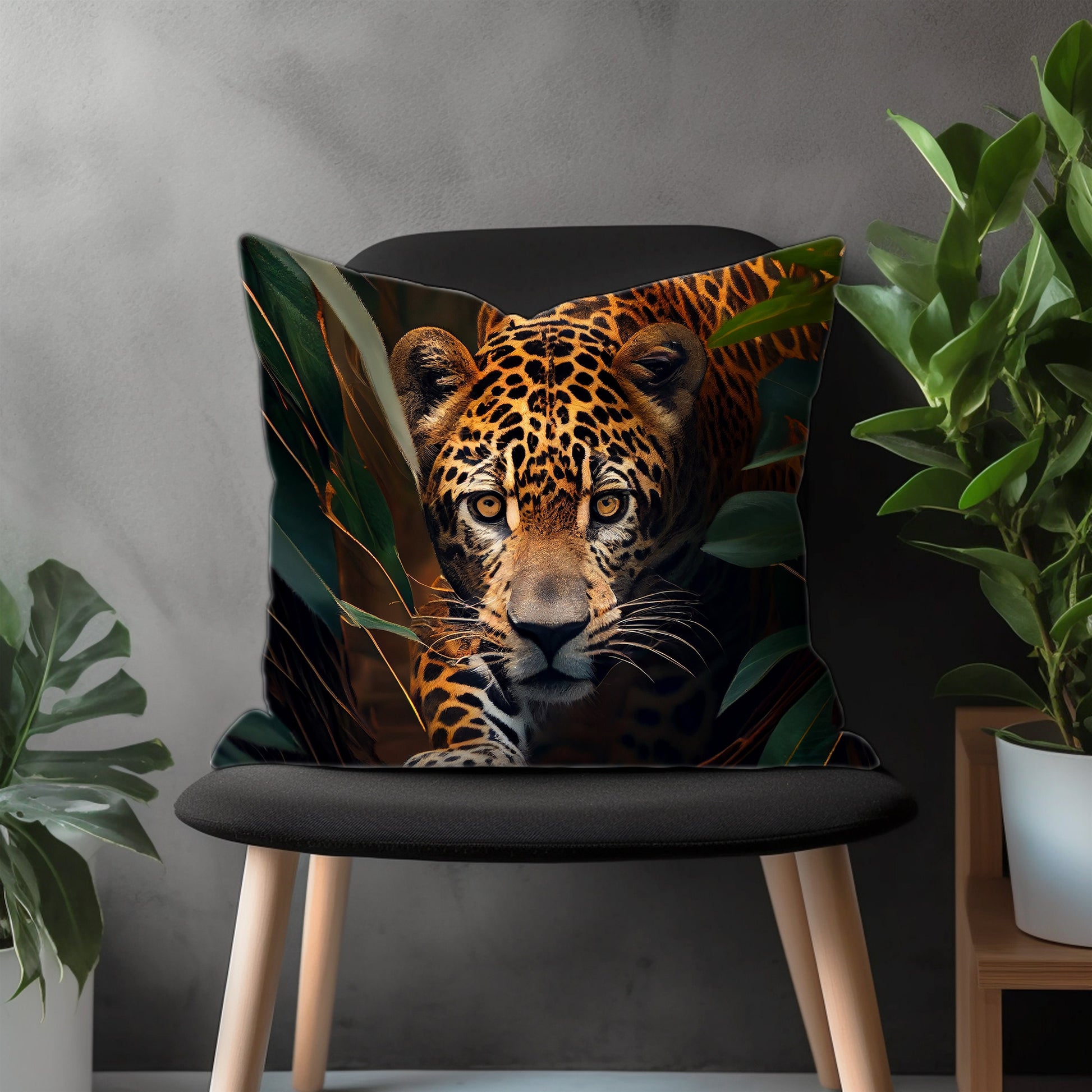 Bengal Tiger Pillow Cover, Black Puma Euro Pillow Shams, Wild Animal Bedroom Throw Pillow Case, Jungle Theme Living Room Decor