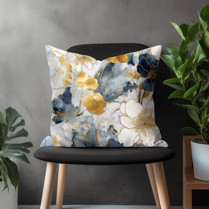 Abstract Painted Pillow Cover, Brushed Stroke Floral Euro Pillow Shams, Boho Living Room Decoration, Modern Bedroom Throw Pillow Case