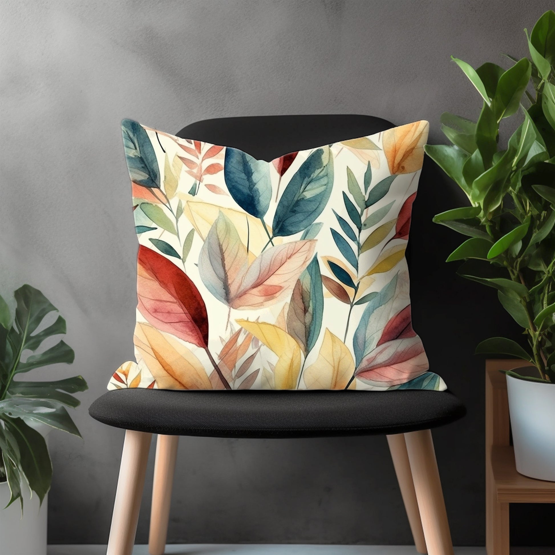 Colorful Flower Pillow Cover, Modern Leaves Euro Pillow Shams, Vivid Bedroom Throw Pillow Case, Botanic Floral Living Room Decor