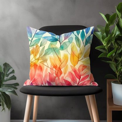 Colorful Flower Pillow Cover, Modern Leaves Euro Pillow Shams, Vivid Bedroom Throw Pillow Case, Botanic Floral Living Room Decor