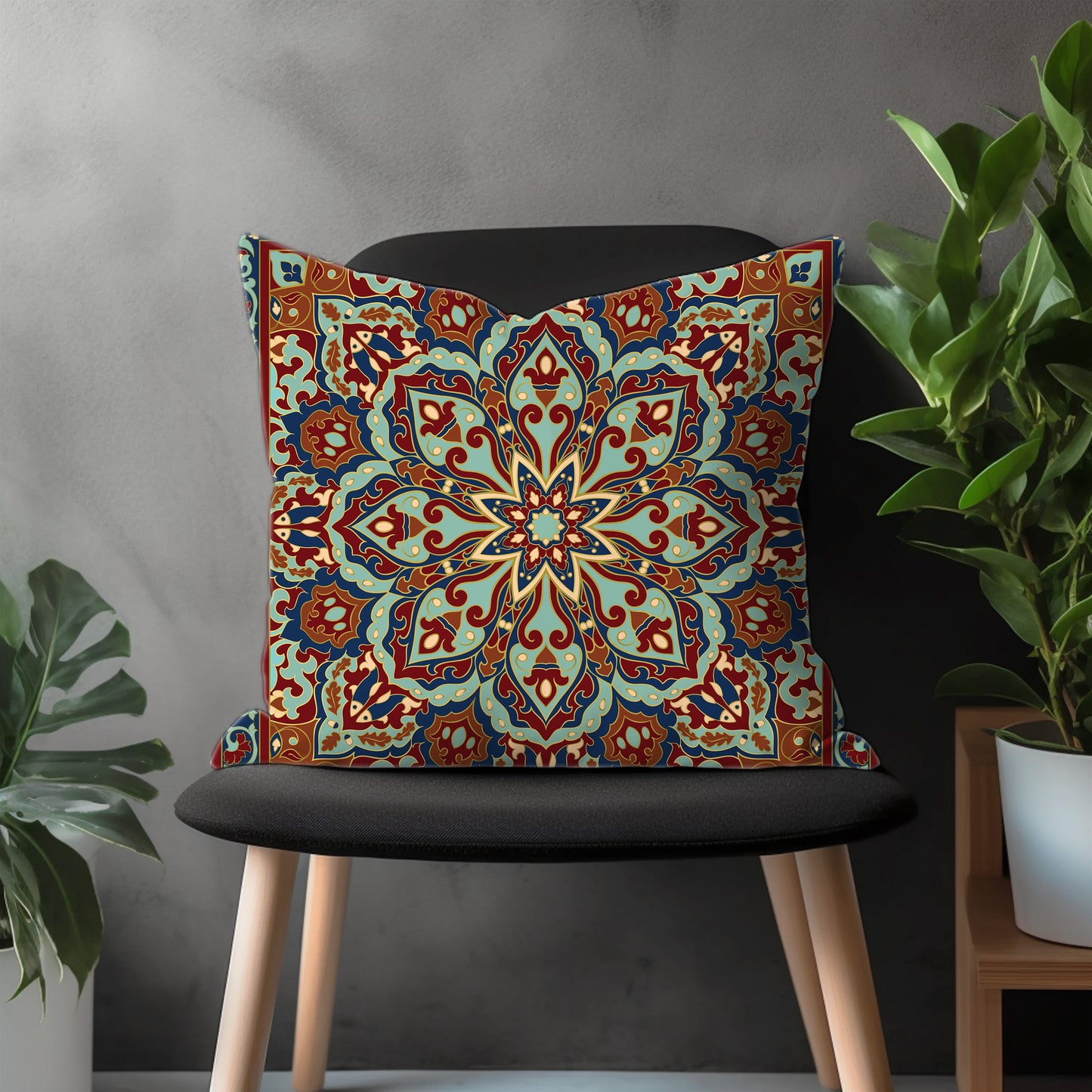 Southwestern Aztec Pillow Cover, Turkish Kilim Euro Pillow Sham, Authentic Farmhouse Living Room Decor, Ethnic Bedroom Throw Pillow Case