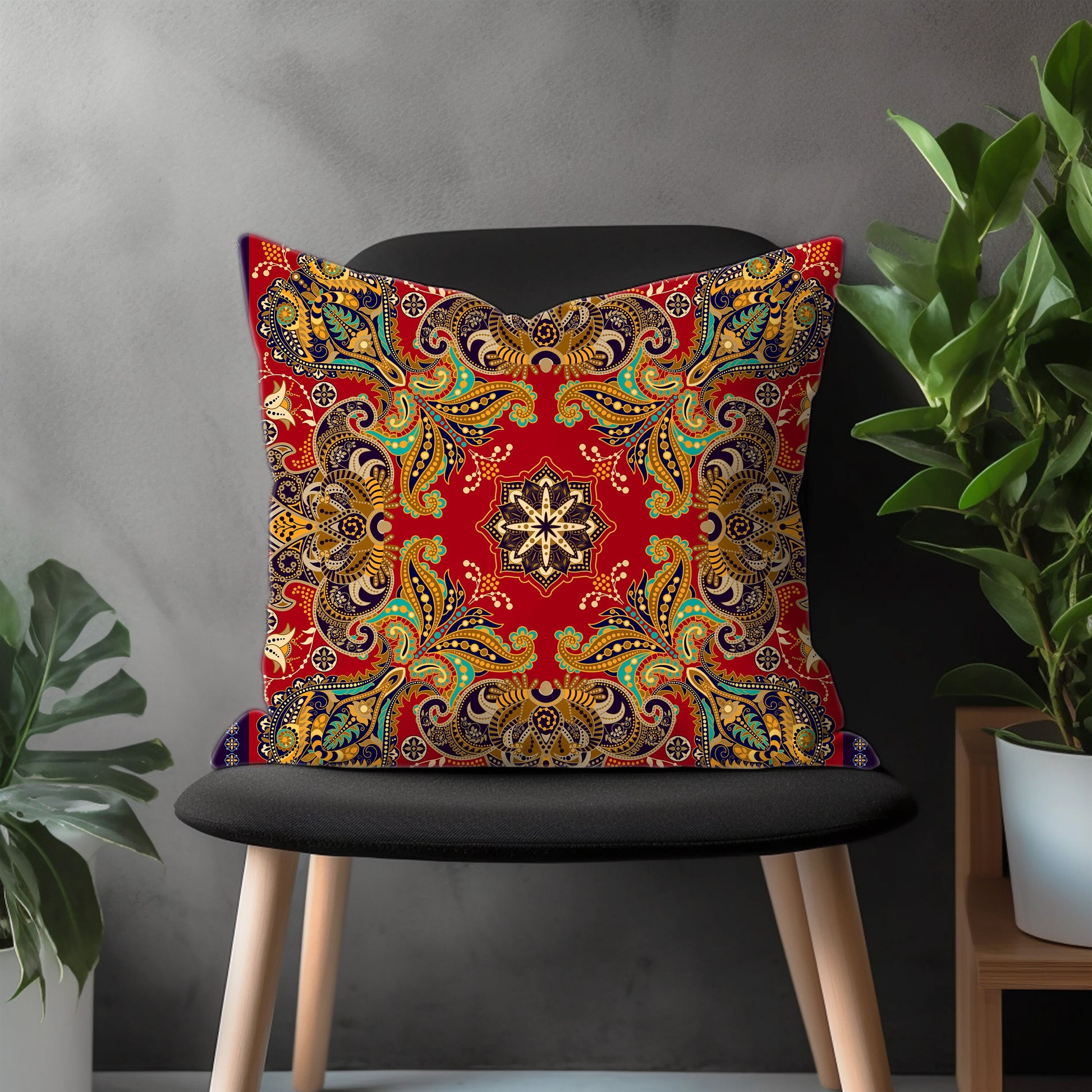 Southwestern Aztec Pillow Cover, Turkish Kilim Euro Pillow Sham, Authentic Farmhouse Living Room Decor, Ethnic Bedroom Throw Pillow Case