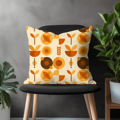 Abstract Terracotta Pillow Cover, Orange Geometric Euro Sham Cover, Modern Bedroom Throw Pillow Case, Decorative Living Room