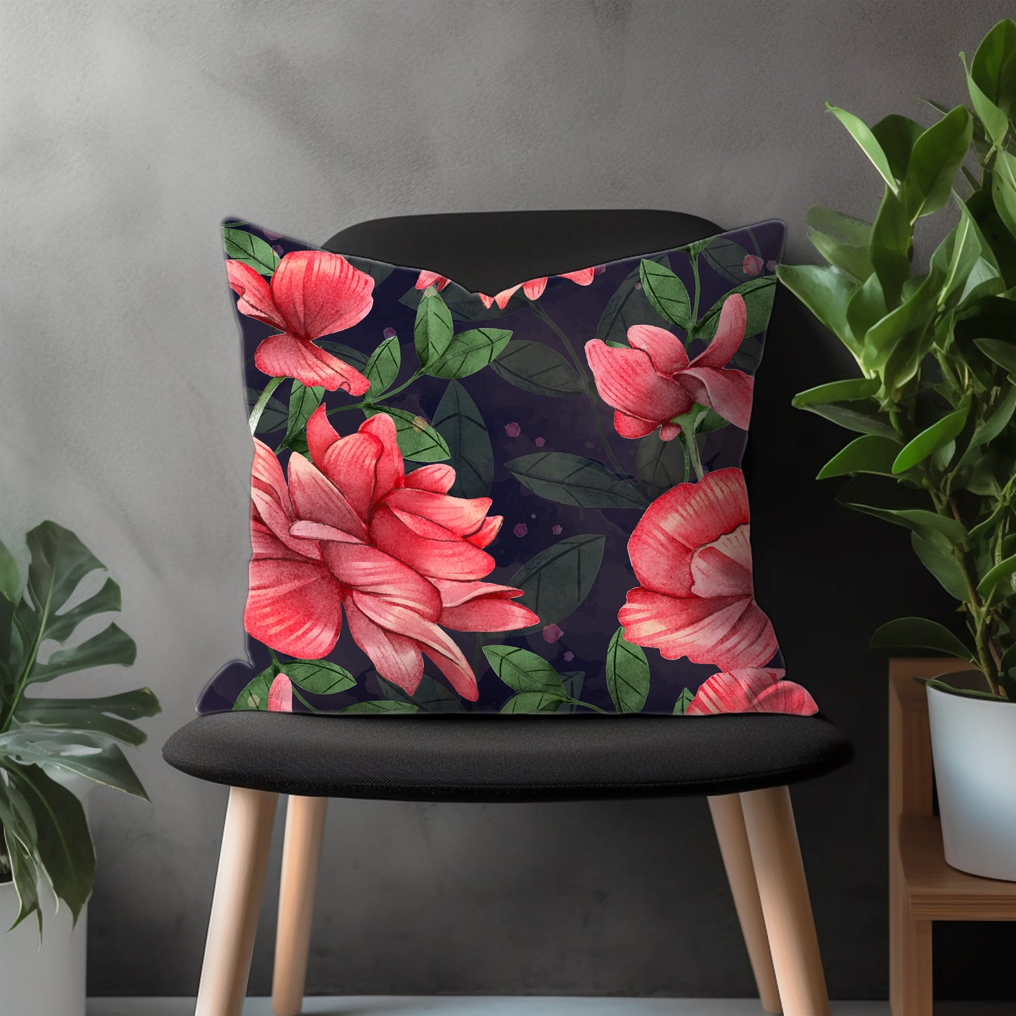 Blossom Flower Pillow Cover, Bloom Euro Sham Case, Floral Living Room Throw Pillow Case, Botanical Bedroom Decoration