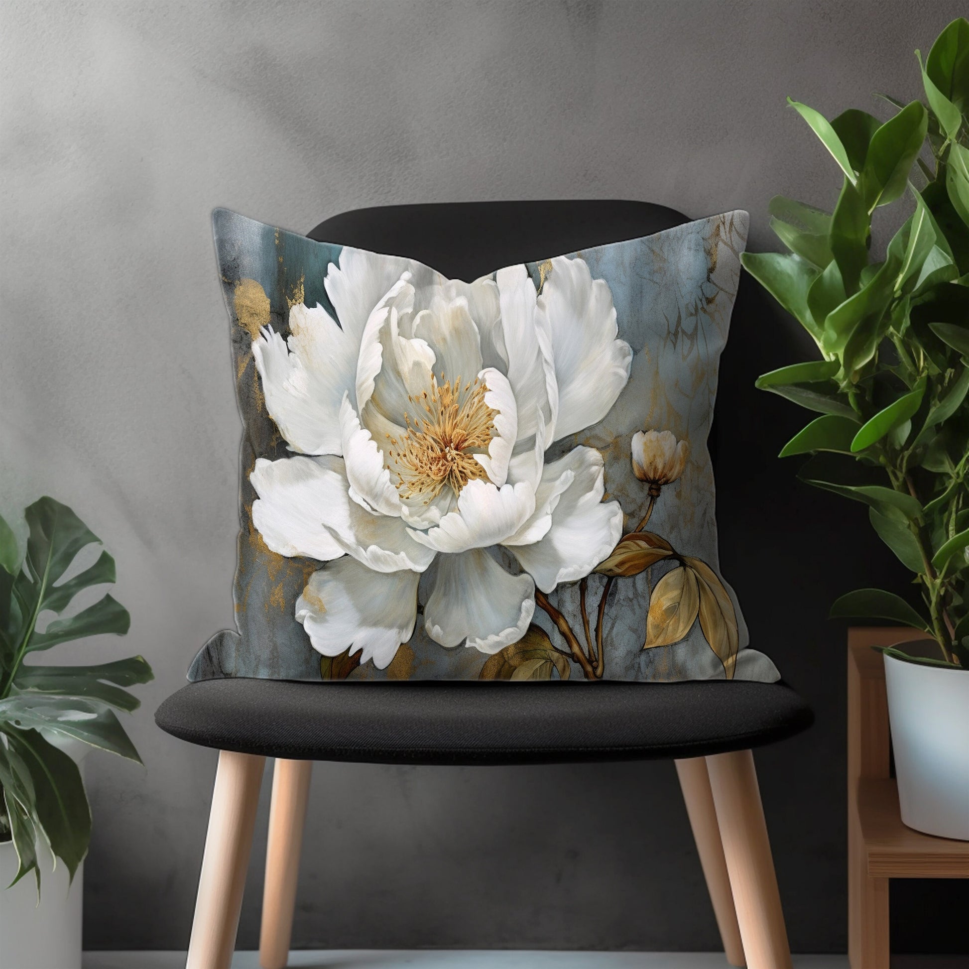 Flower Pillow Cover, Bloom Pillow Case, Floral Throw Euro Pillow Sham, Blossom Living Room Decoration, Any Size Pillow Cover