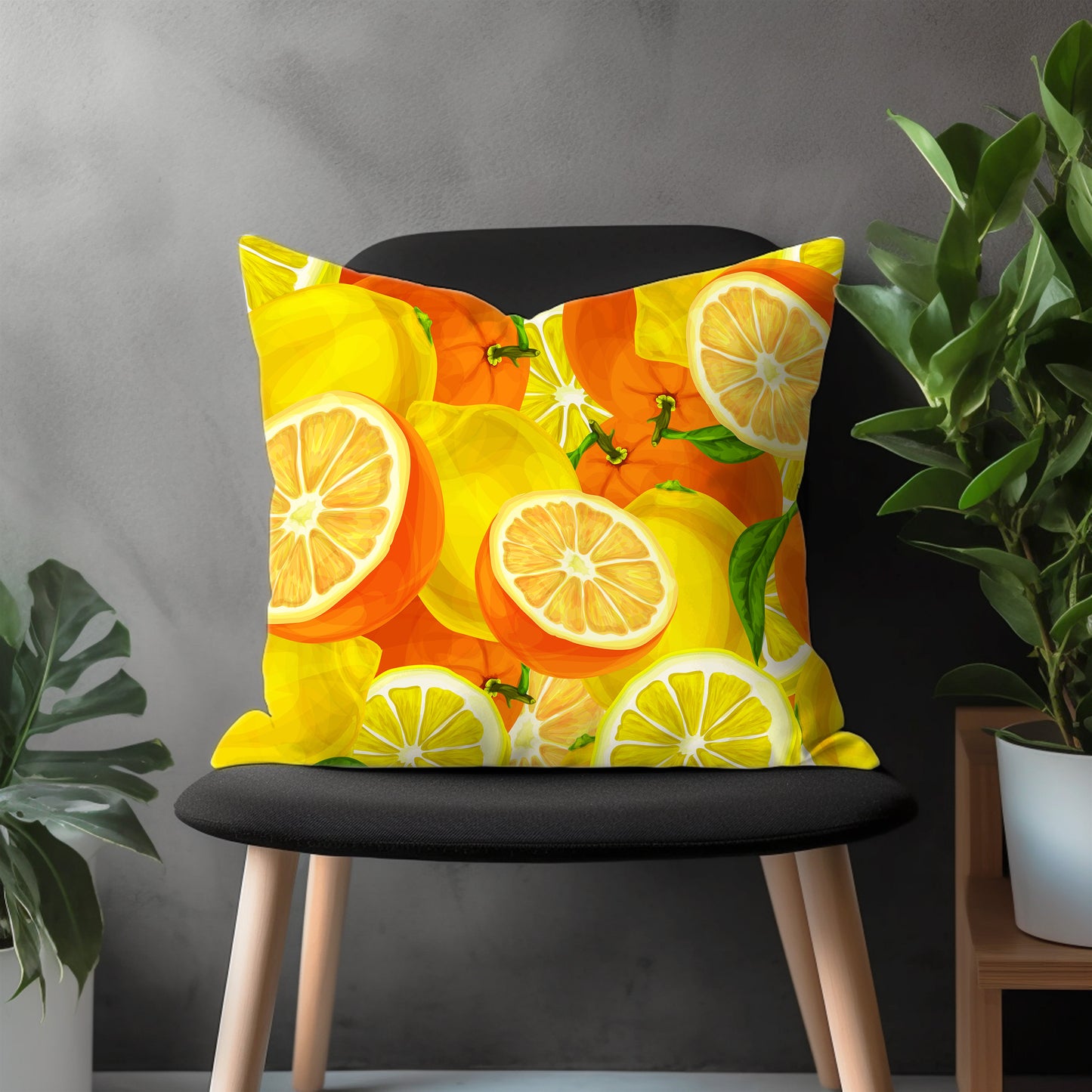 Lemon Pillow Cover, Lime Euro Pillow Shams, Orange Kitchen Decoration, Any Size Pillow Case, Housewarming Gift