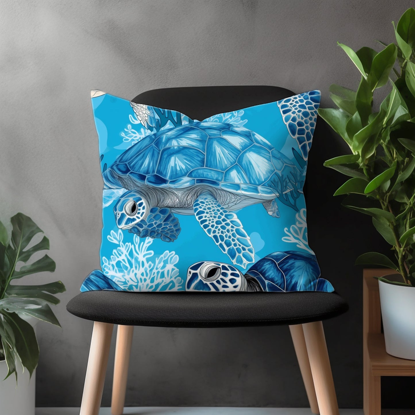 Marine Coastal Pillow Cover, Summer Beach Garden Decoration, Nautical Living Room Decor, Any Size Pillow Case