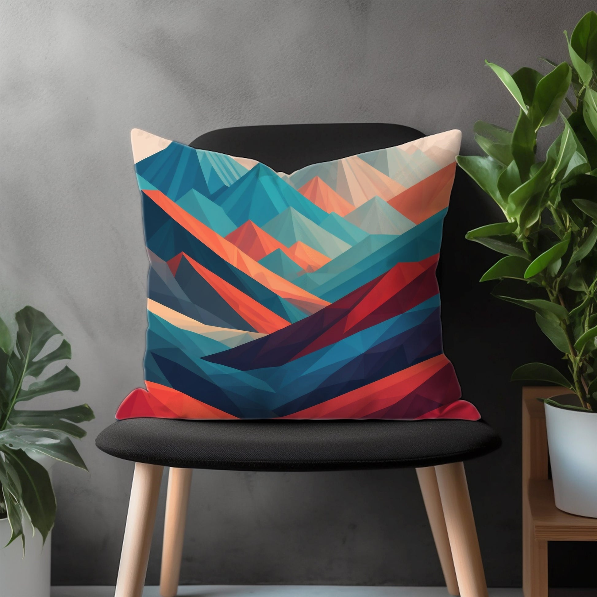 Landscape Pillow Cover, Mountain View Euro Pillow Shams, Countryside Boho Living Room Decor, Cityscape Abstract Bedroom Throw Pillow Case