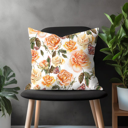 Blossom Pillow Cover, Rose Euro Sham Pillow Case, Flower Bedroom Throw Pillow Case, Floral Living Room Decor, Any Size Pillow Case