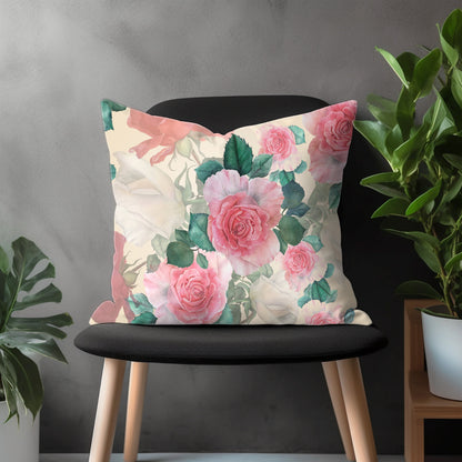 Blossom Pillow Cover, Rose Euro Sham Pillow Case, Flower Bedroom Throw Pillow Case, Floral Living Room Decor, Any Size Pillow Case