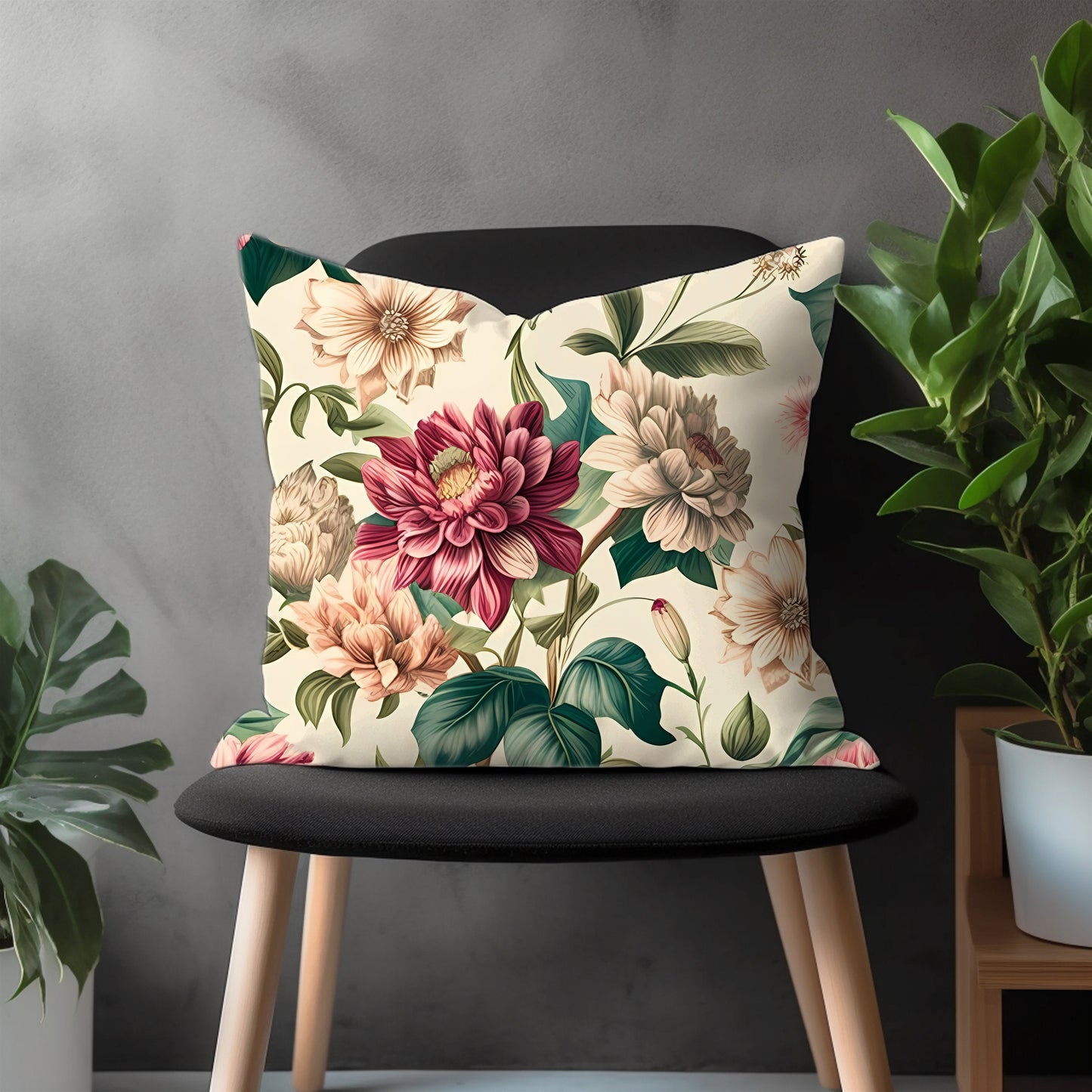 Blossom Pillow Cover, Rose Euro Sham Pillow Case, Flower Bedroom Throw Pillow Case, Floral Living Room Decor, Any Size Pillow Case