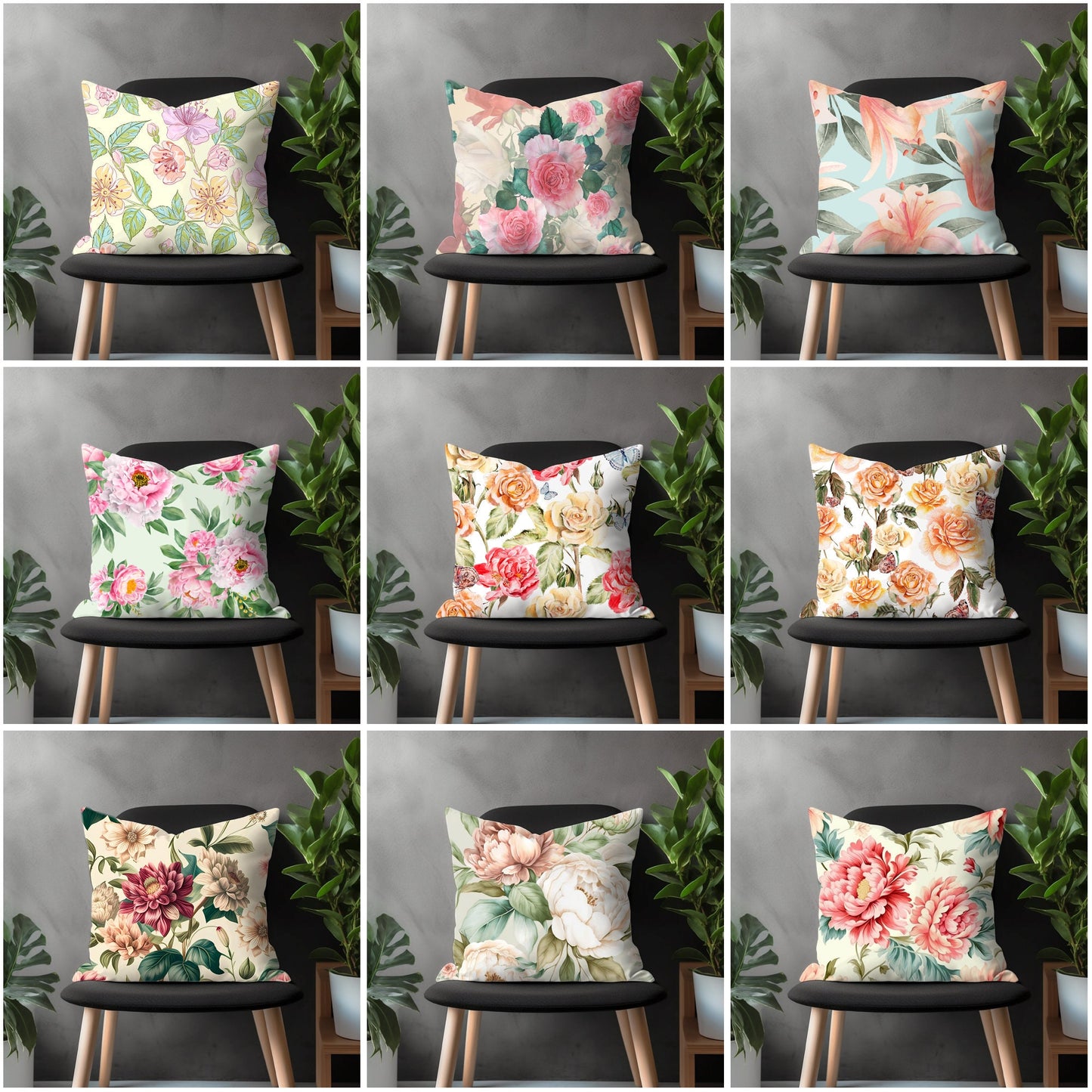 Blossom Pillow Cover, Rose Euro Sham Pillow Case, Flower Bedroom Throw Pillow Case, Floral Living Room Decor, Any Size Pillow Case