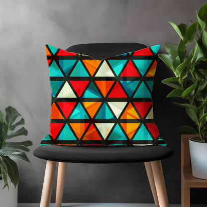 Abstract Colorful Pillow Cover, Retro Euro Shams Cover, Geometric Bedroom Throw Pillow Case, Modern Living Room Decoration