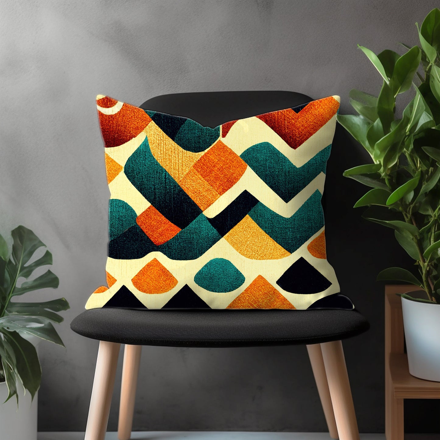 Abstract Colorful Pillow Cover, Retro Euro Shams Cover, Geometric Bedroom Throw Pillow Case, Modern Living Room Decoration