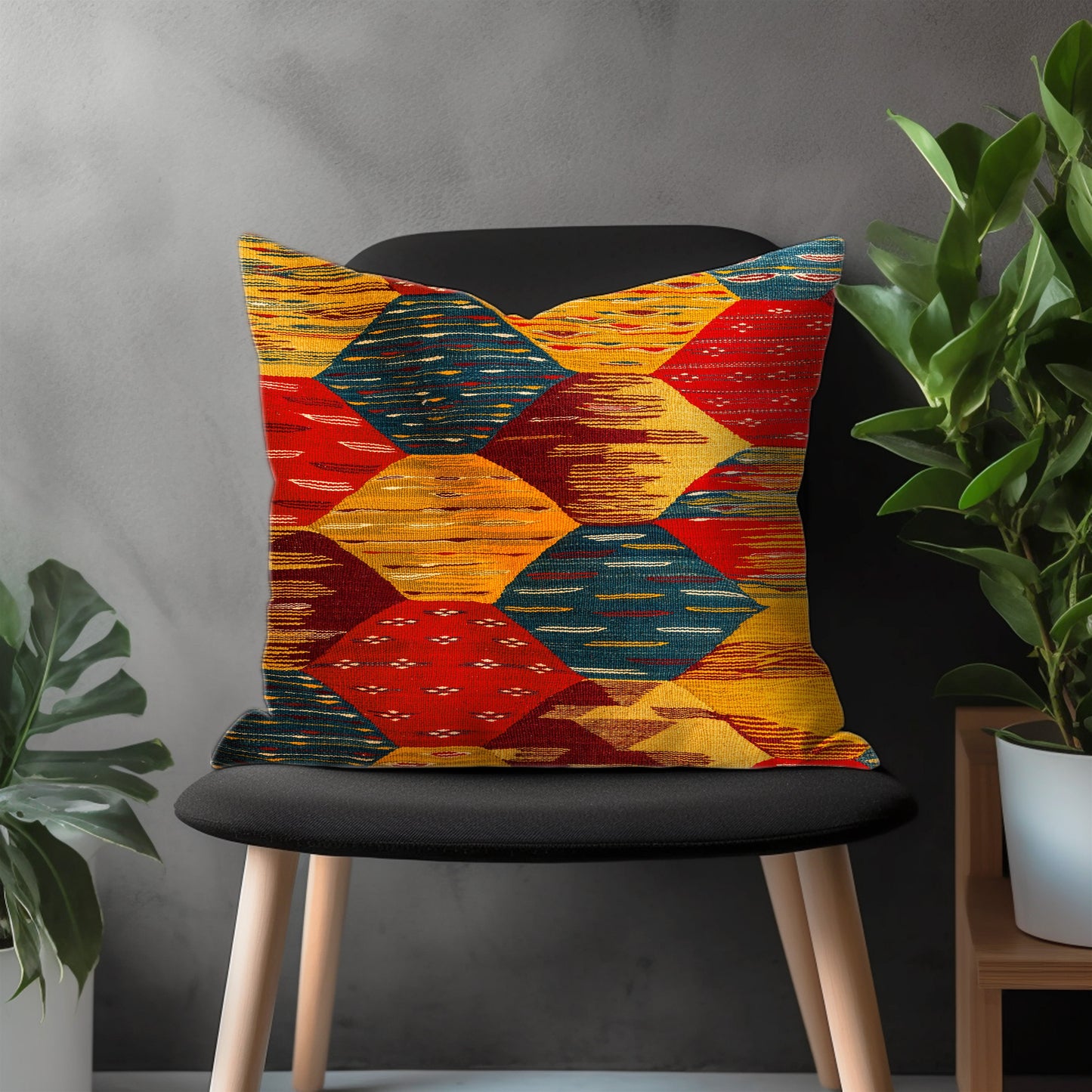 Abstract Colorful Pillow Cover, Retro Euro Shams Cover, Geometric Bedroom Throw Pillow Case, Modern Living Room Decoration