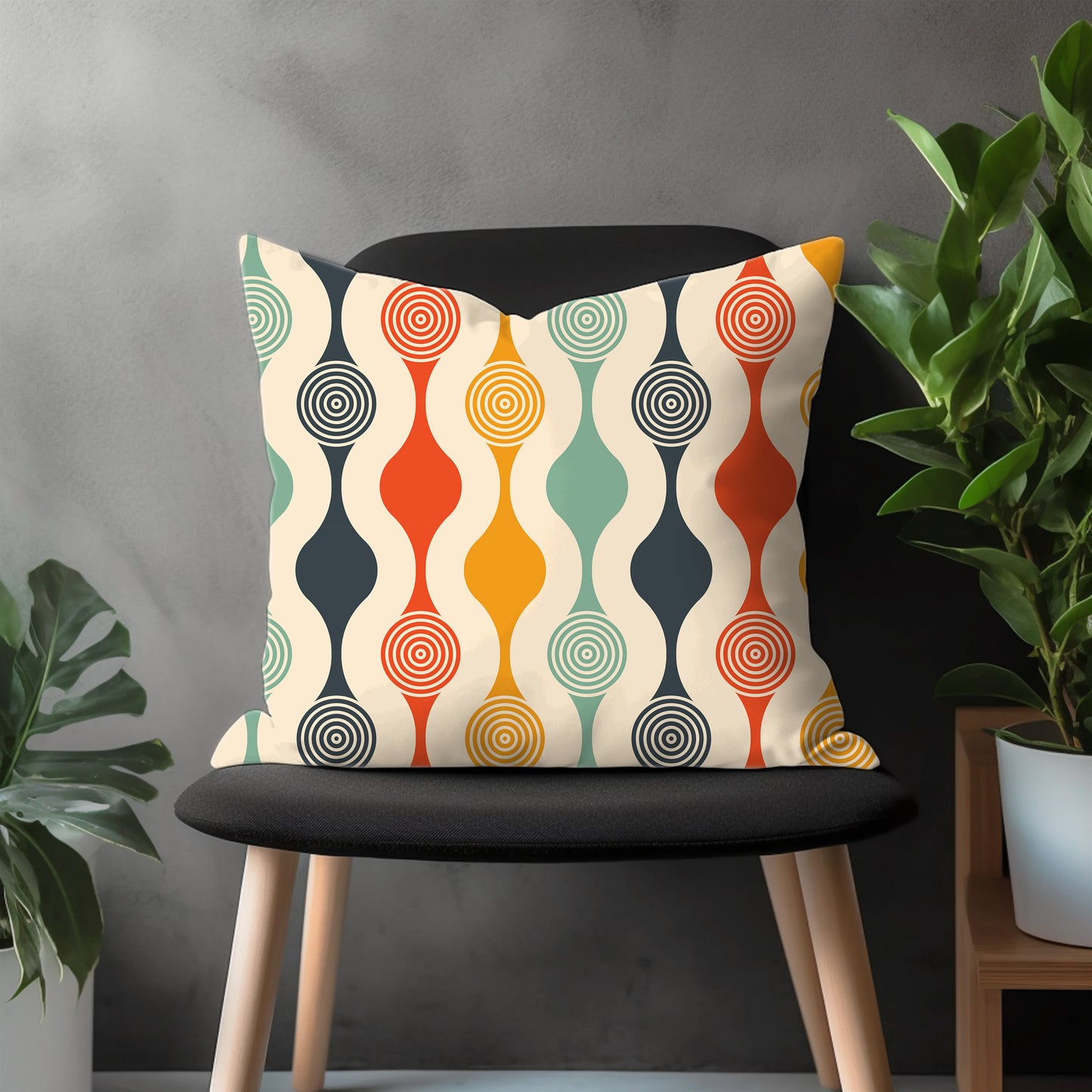 Retro Pillow Cover, Throwback Euro Sham Covers, Geometric Living Room Decoration, Bedroom Throw Pillow Case, Any Size Pillow Case