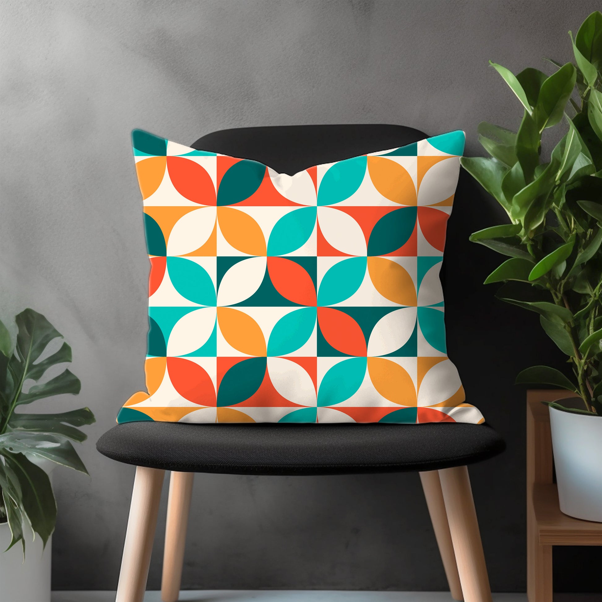 Retro Pillow Cover, Throwback Euro Sham Covers, Geometric Living Room Decoration, Bedroom Throw Pillow Case, Any Size Pillow Case