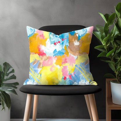 Abstract Brushed Pattern Pillow Cover, Colorful Modern Euro Sham Pillow Case, Boho Living Room Throw Pillow Case, Any Size Pillow Case