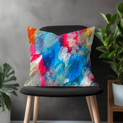 Abstract Brushed Pattern Pillow Cover, Colorful Modern Euro Sham Pillow Case, Boho Living Room Throw Pillow Case, Any Size Pillow Case