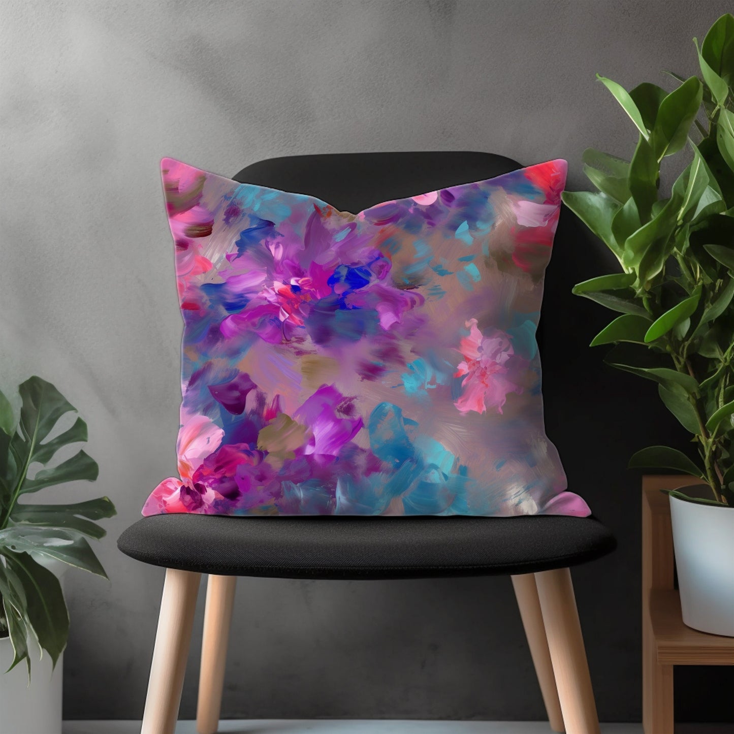 Abstract Brushed Pattern Pillow Cover, Colorful Modern Euro Sham Pillow Case, Boho Living Room Throw Pillow Case, Any Size Pillow Case