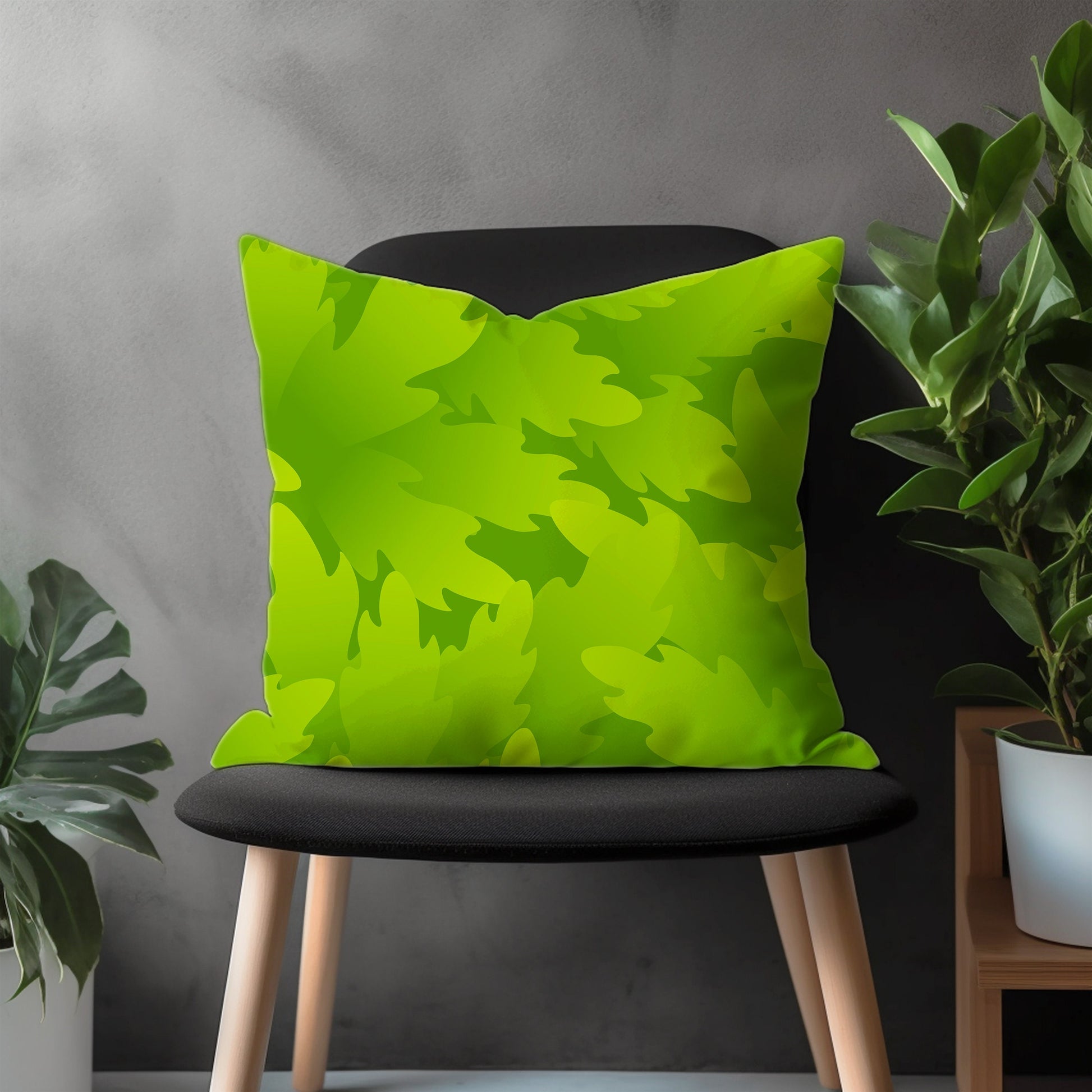 Green Botanical Flower Pillow Cover, Exotic Floral Euro Shams Cover, Modern Bedroom Throw Pillow Case, Boho Living Room Decoration