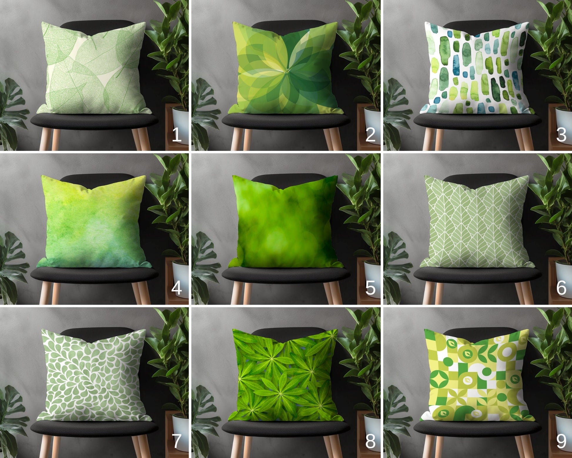 Green Abstract Pillow Cover, Grass Boho Cushion Case, Modern Lime Living Room Decor, Bedroom Throw Pillow Cover, Summer Trend Decoration