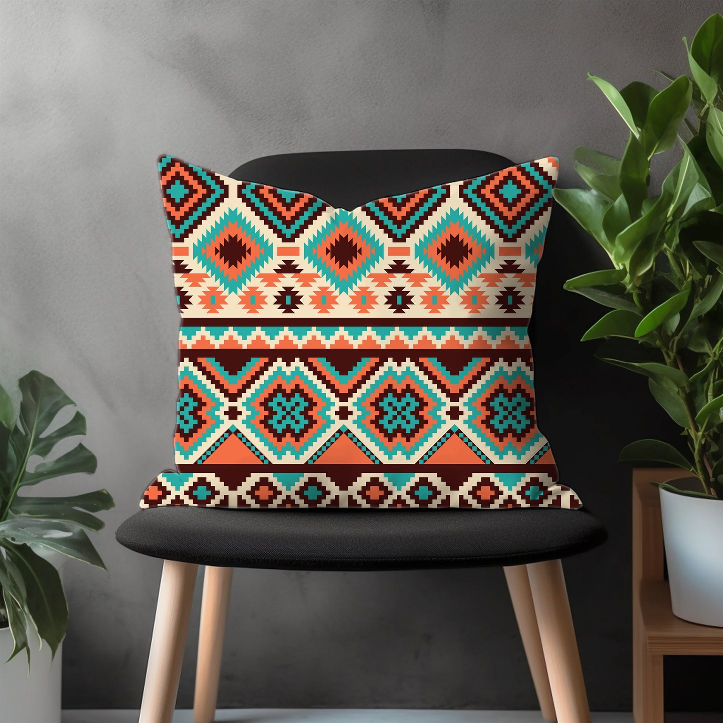 Ethnic Turkish Kilim Pillow Cover, Traditional Southwestern Farmhouse Decor, Aztec Bedroom Throw Pillow Case, Tribal Pattern Living Room