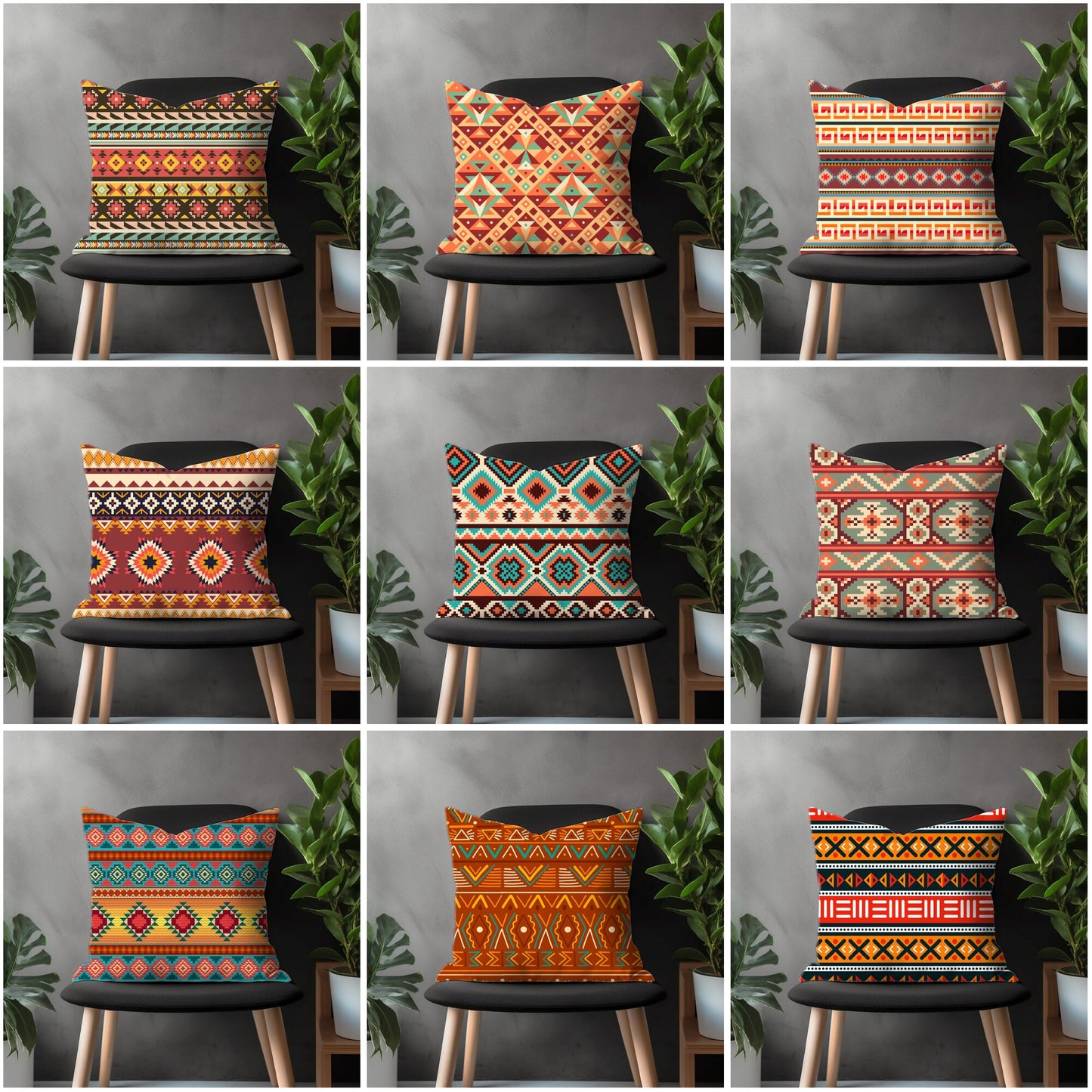 Ethnic Turkish Kilim Pillow Cover, Traditional Southwestern Farmhouse Decor, Aztec Bedroom Throw Pillow Case, Tribal Pattern Living Room