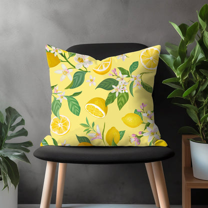 Citrus Pillow Cover, Lemon Euro Pillow Sham Case, Spring Living Room Decoration, Kitchen Throw Pillow Case, Any Size Pillow Cover