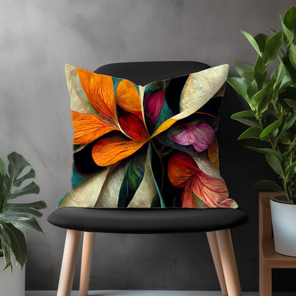 Floral Pillow Cover, Colorful Leaves Euro Sham Pillow Case, Modern Flower Bedroom Throw Pillow Cover, Botanical Couch Pillow Case