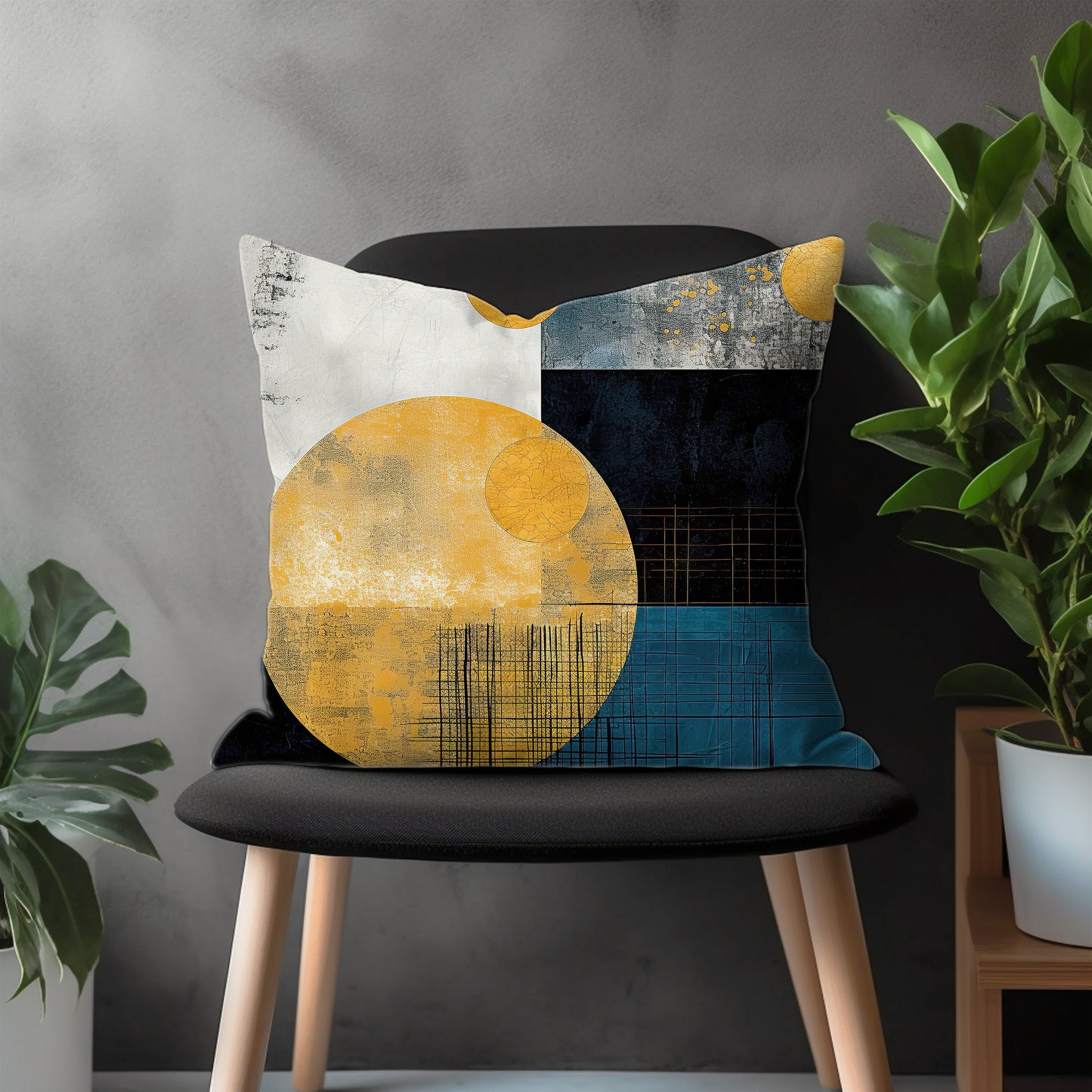 Landscape Pillow Cover, Boho Abstract Euro Sham Pillow Case, Colorful Living Room Decoration, Modern Bedroom Throw Pillow Case