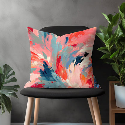 Abstract Flower Pillow Cover, Paint Effect Euro Pillow Shams Case, Colorful Boho Living Room Couch Pillow Cover, Bedroom Throw Pillow Case