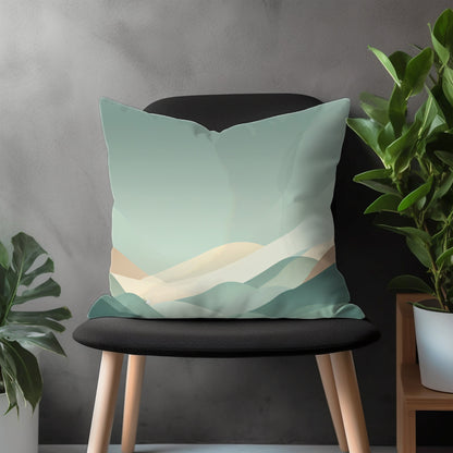 Abstract Mountain View Throw Pillow Cover, Boho Landscape Pillow Case, Colorful Living Room Decoration, Any Size Pillow Cover