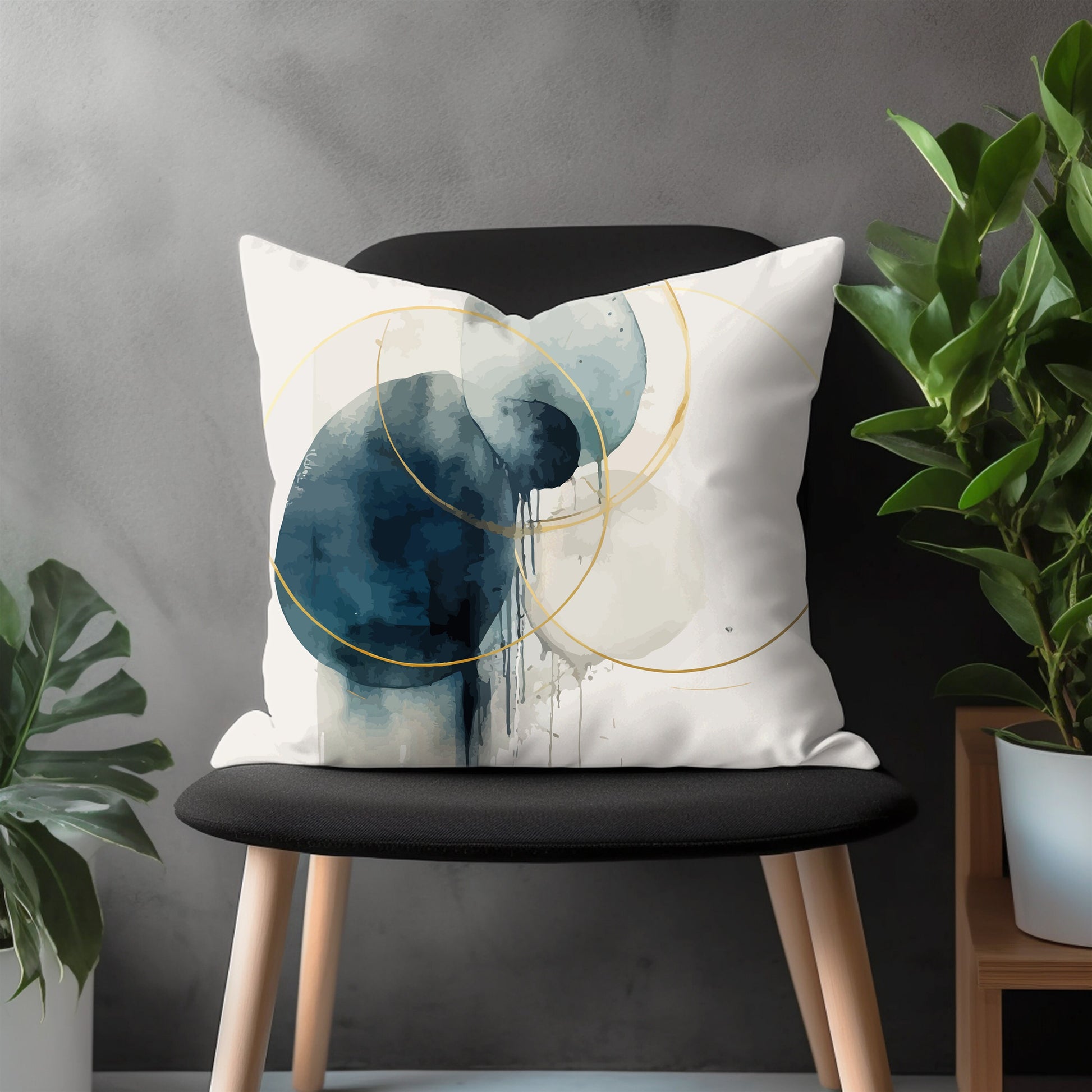 Abstract Pillow Cover, Mid Century Modern Euro Pillow Shams, Minimalist Drawing Bedroom Throw Pillow Case, Modern Living Room Decoration