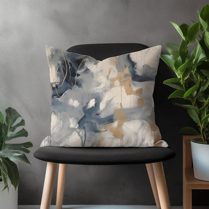 Abstract Painted Pillow Cover, Brushed Stroke Floral Euro Pillow Shams, Boho Living Room Decoration, Modern Bedroom Throw Pillow Case