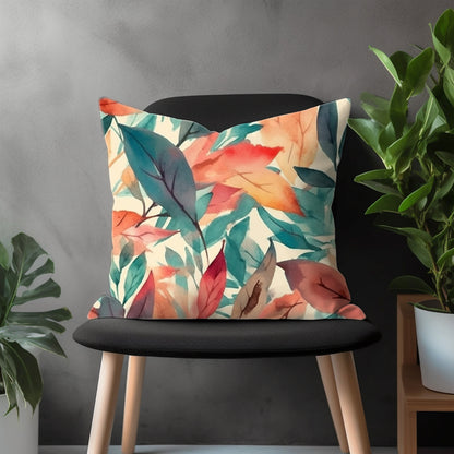 Colorful Flower Pillow Cover, Modern Leaves Euro Pillow Shams, Vivid Bedroom Throw Pillow Case, Botanic Floral Living Room Decor