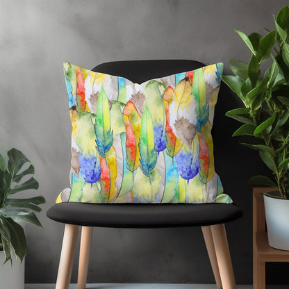 Colorful Flower Pillow Cover, Modern Leaves Euro Pillow Shams, Vivid Bedroom Throw Pillow Case, Botanic Floral Living Room Decor