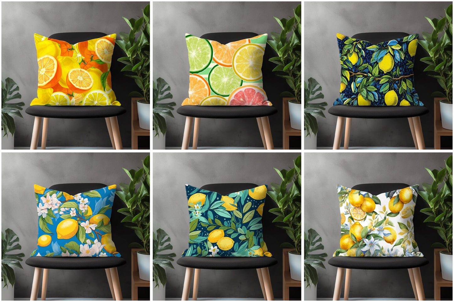 Lemon Pillow Cover, Lime Euro Pillow Shams, Orange Kitchen Decoration, Any Size Pillow Case, Housewarming Gift